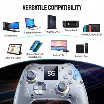 GUSGU G7 1.44-inch Smart Screen Wireless Controller 3 Modes for Switch PS4 IOS Android TV PC Tesla Gamepad, Same Product for X01
