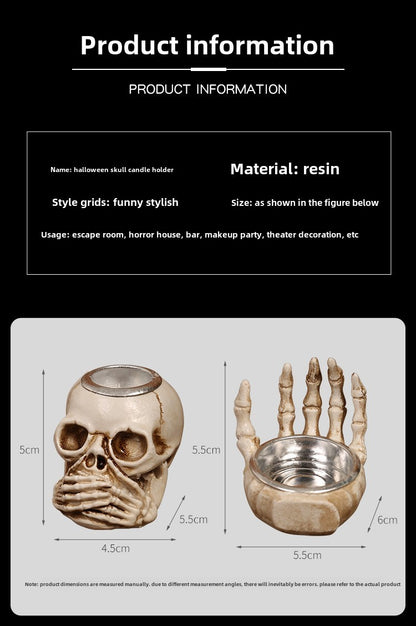 Halloween Skull Candlestick Script Kill Movie Props Skull Candlestick Ghost Festival Horror Decoration Chamber of Secrets Escape