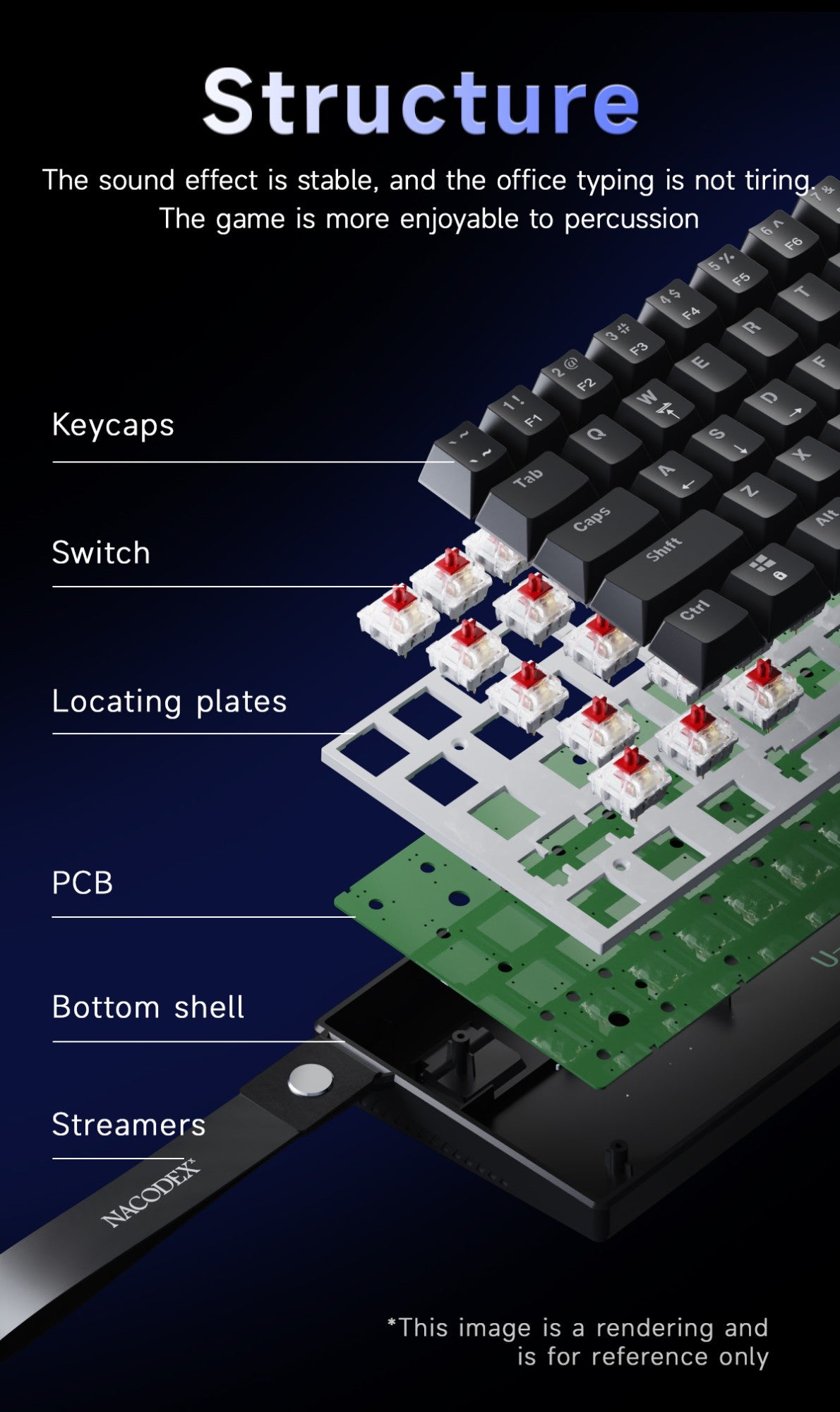 Teclado Mecânico Gamer com Fio Ajazz NK61 Efeitos de Iluminação RGB Suporta Teclas Hot-Swappable 61 Teclas Teclado Mecânico Gamer