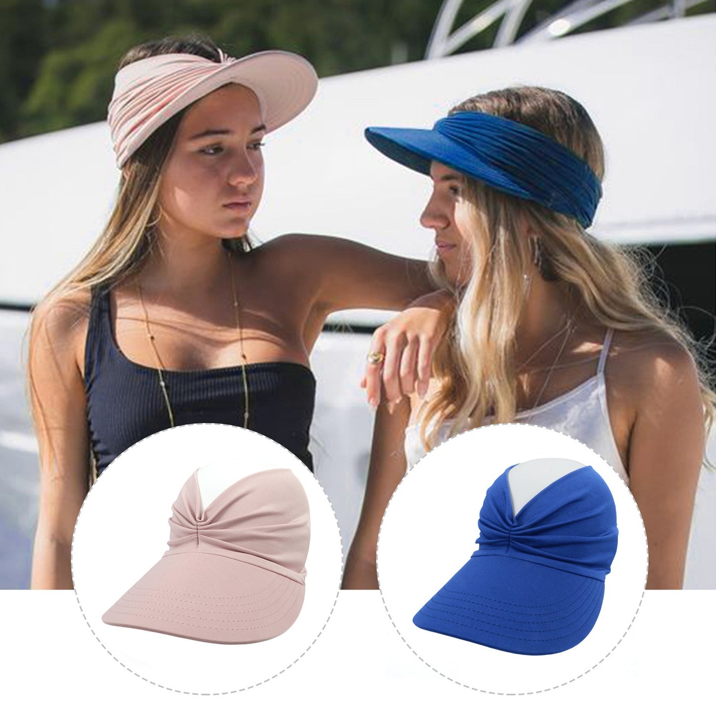 Spring and summer Beach Sun Hat for women New ladies outdoor sports empty top hat  sun-protection visior