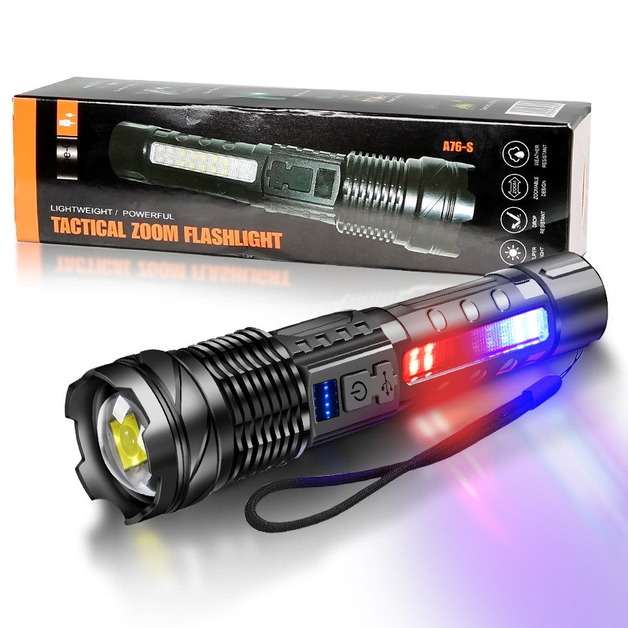 Rechargeable LED Flashlights Zoomable Torch with 18650 Battery 7Modes Waterproof High Power Hand LightFor Outdoor Camping Hiking