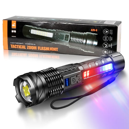 Rechargeable LED Flashlights Zoomable Torch with 18650 Battery 7Modes Waterproof High Power Hand LightFor Outdoor Camping Hiking