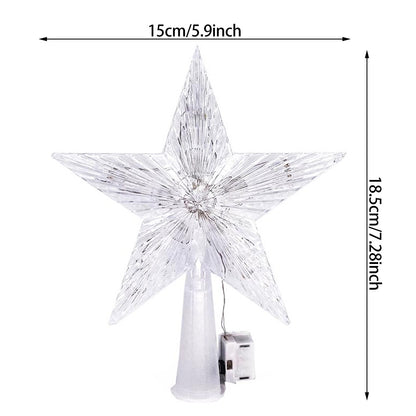 15cm Christmas Tree Top Star Light LED Glowing Star Lamp Xmas Tree Decoration Home Xmas Party Supplies Navidad Noel