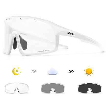 SCVCN Outdoor Photochromic Sunglasses Bicycle Cycling Glasses Women Sports UV400 Mtb Driving Bike Glasses Men Tactical Goggles