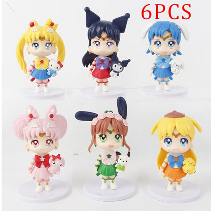7cm Boneco de Anime de Sailor Moon Tsukino Usagi/Chibiusa/Kino Makoto Boneco de Ação Sailor Mars Júpiter Mercúrio Vênus Brinquedo Infantil