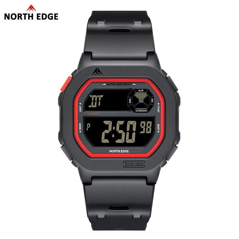 NORTH EDGE X1 Square Screen Digital Watch 2025 Men Women Sportswatch Waterproof 50M Stopwatch Countdown Alarm Clock Reloj Hombre