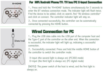 Wireless Gamepad For Pro Switch Elite BT Controller for Nintendo Switch OLED/Lite Joyestick For PC/Steam Deck With 6 Axis