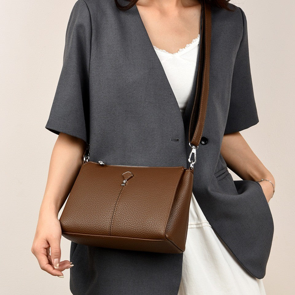 Top Quality Pu Leather Female Crossbody Three Layers Pockrts Bag Elegant Shoulder Bags for Women Casual Purses and Handbags Sac