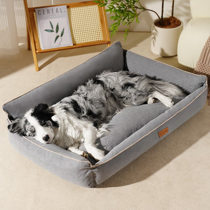 Cama de Cachorro de Inverno, Sofá Impermeável para Cães de Porte Médio, Cama de Espuma para Animais de Estimação com Capa Removível Lavável e Fundo Antiderrapante