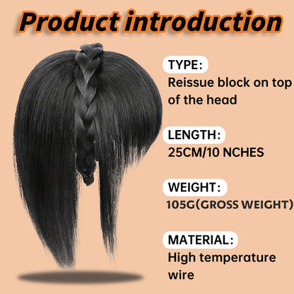 Topper de Cabelo Sintético com Tiara Franja Franja 3D Cabelo Sintético Clip em Extensões de Cabelo para Uso Diário Acessórios de Cabelo