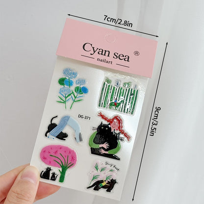 Korean INS-style Jelly Stickers Cute 3D Relief Decal Decorative Kawaii Stickers Mobile Phone Case DIY PC Waterproof Decals
