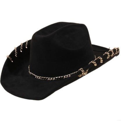 L5YA Elegant Homburg Hat for Men Women Unisex Wear Vintage Top Hat Cowboy Costume