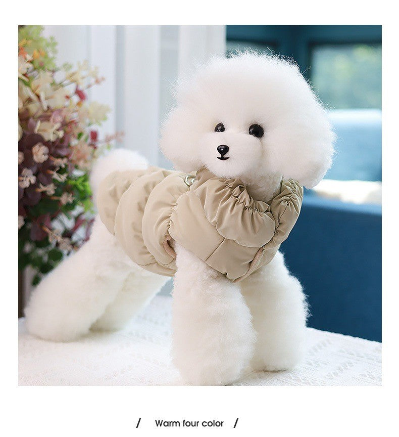 Roupa de cachorro com alças quentes, jaquetas de algodão, jaquetas de duas pernas para animais de estimação, roupas de cachorro de porte médio, roupas de outono-inverno