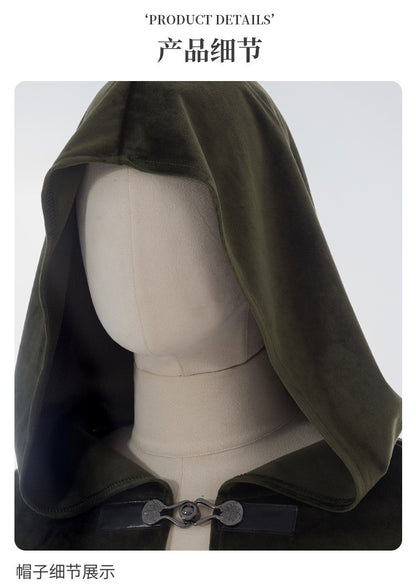 Medieval Retro Hooded Cloak Halloween Grim Reaper Wizard Cosplay Cloak Versatile Costume Accessory Cosplay Costume for Women Men
