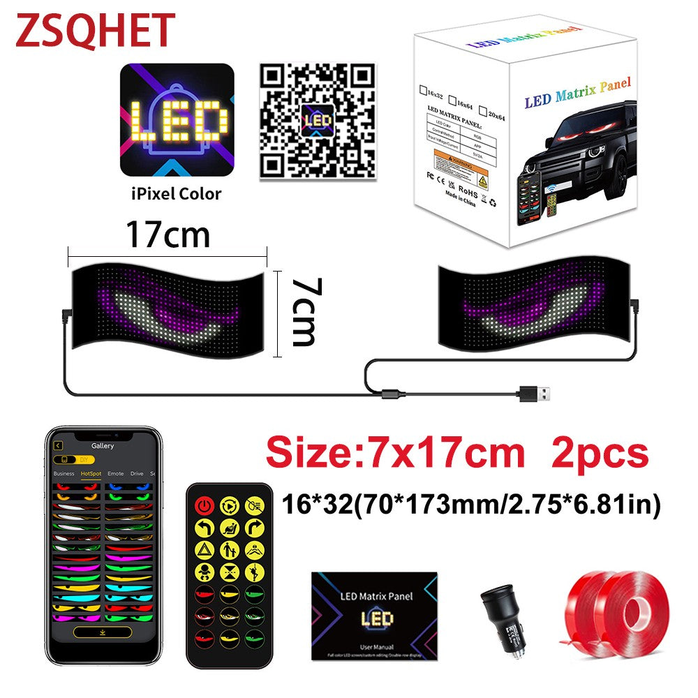 LED Matrix Pixel LED Display Screen Message Scrolling Sign Board Soft Flexible Advertising Light For Store Car Truck Devil Eye