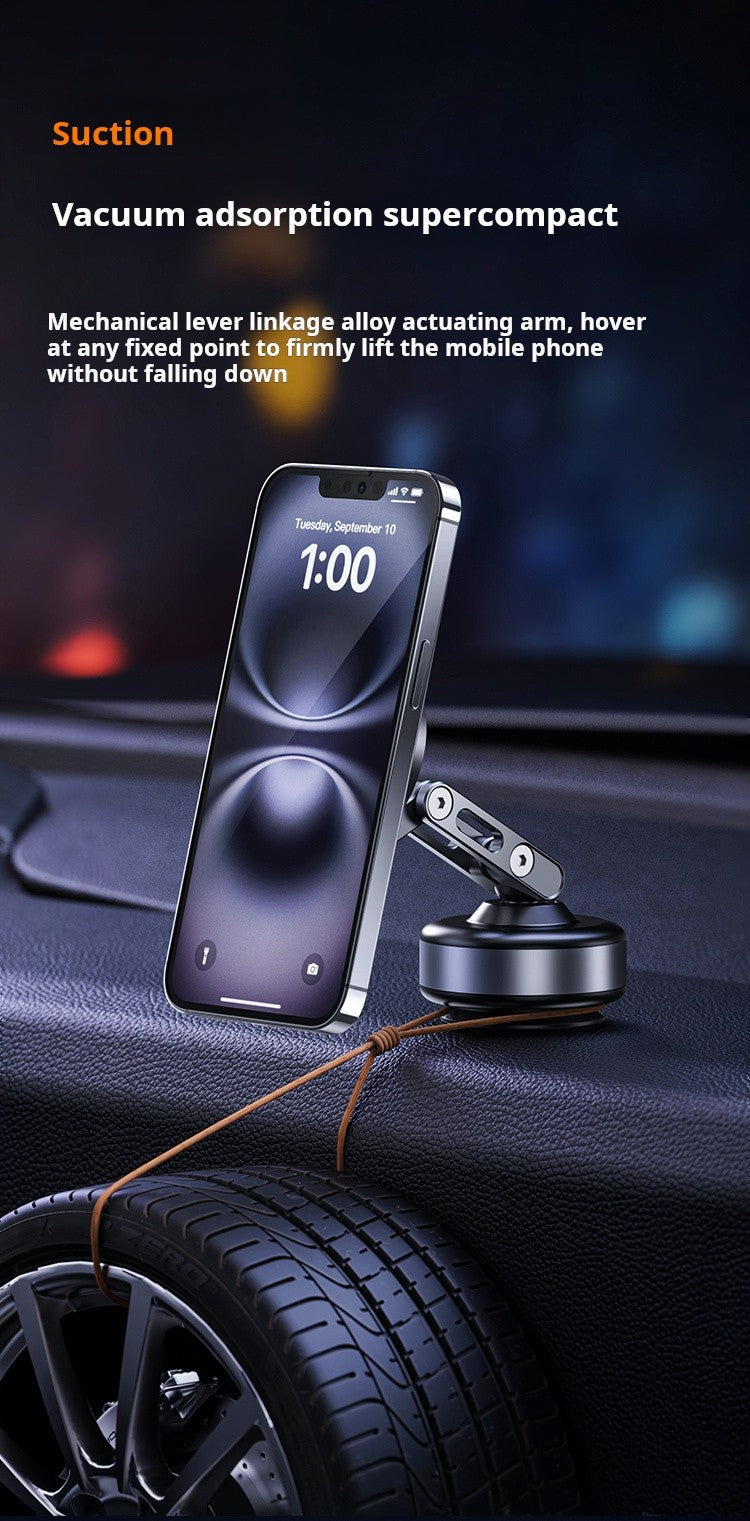 Suporte Veicular Magnético com Adsorção a Vácuo para Celular Dobrável Rotação 360 Graus Liga de Alumínio Adequado para Smartphones