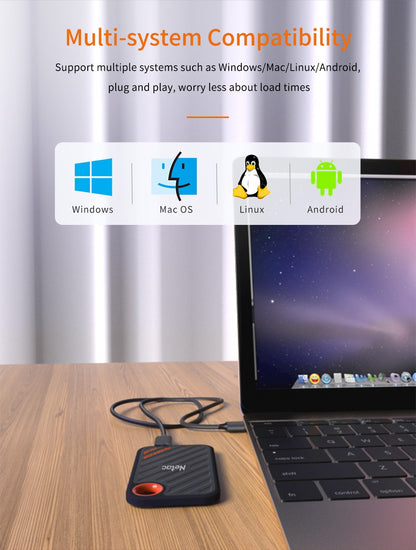 SSD Externo Netac 1TB 512GB 2TB SSD Portátil Unidade de Disco Rígido Externa USB3.2 Gen2x2 Disco de Estado Sólido para Notebook Desktop