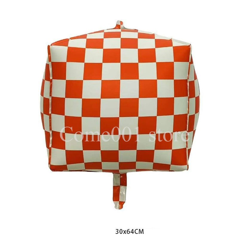 2PCS 4D Checkerboard Square Foil Balloons Birthday Party Accessories Fashion Photo Props Home Decoration