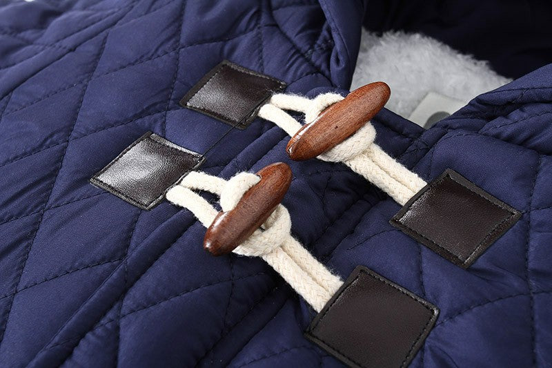 Winter Newborn Boys Romper Cotton Padded Argyle Printed Infant Babys Boys Bodysuit Toddler Kid Boy Hooded Jumpsuit 0-3Y Overalls