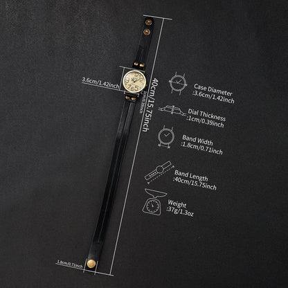 Casual Arabic Dial Unisex Watches Vintage Long Leather Band Women Quartz Watch Men's Wristwatches