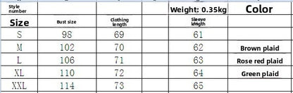 Warm Plaid Long Sleeve Shirt Jacket Autumn Winter Women's Polo Collar Patchwork Decorative Button Detailing Chinese Origin