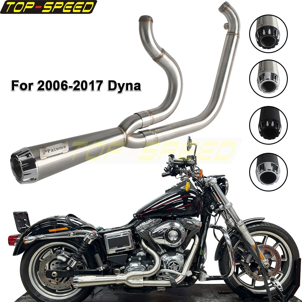 For Harley Dyna Wide Glide EFI FXDWGI FXDWG Motorcycle 2-in-1 Full Complete Exhaust System Stainless Steel Exhaust Muffler Pipe