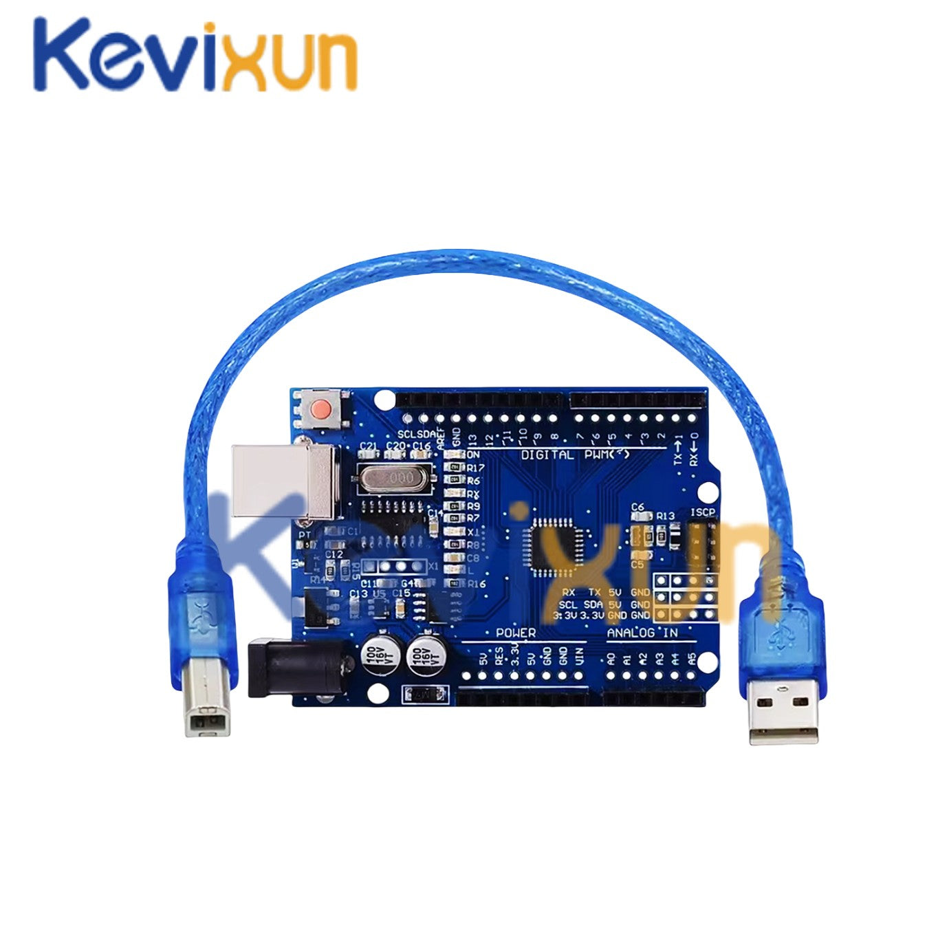 1-10PCS UNO R3 CH340G MEGA328P Chip para Arduino UNO R3 + CABO USB/TIPO-C Placa de Desenvolvimento ATMEGA328P-AU 16Mhz