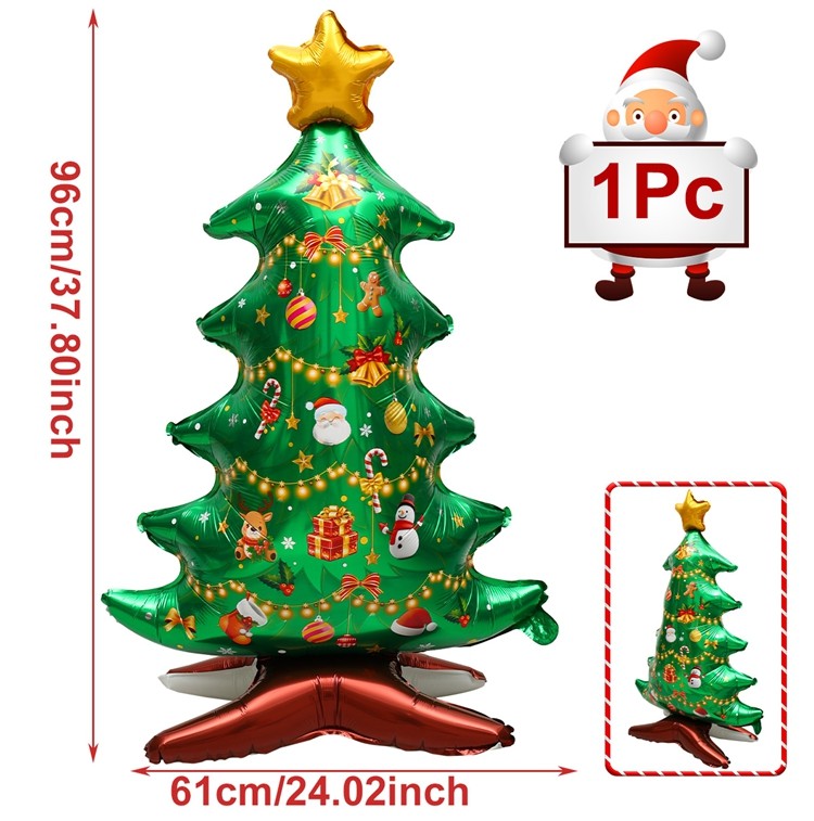 1pc Large Christmas Standing Foil Balloons Christmas Tree Santa Claus Snowman Nutcracker Christmas Foil Balloon New Year Balloon