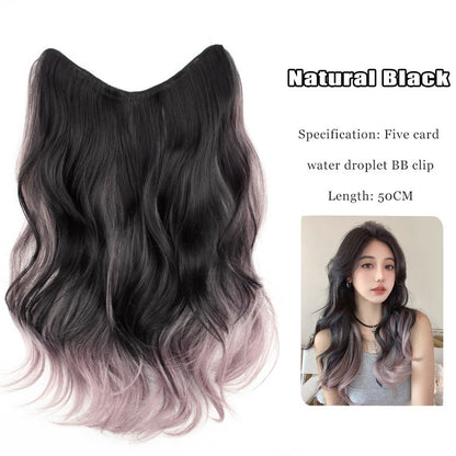 Peruca Sintética Degradê de Cabelo Parisiense Tingido Extensão de Cabelo Ondulado Grande e Natural Macio de Uma Peça Peça de Extensão de Cabelo Longo e Encaracolado