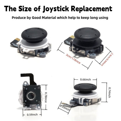 GINFULL TMR Effect Joystick New White Black For NS2 Switch 2 Controller 3D Analog Stick For Joy-Con 2 Replace Left Right Rocker