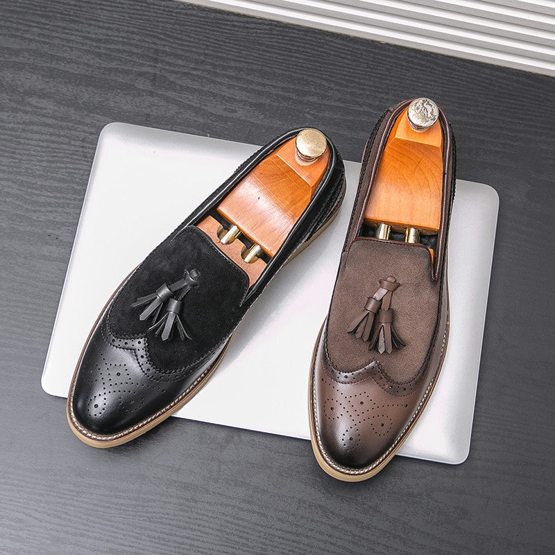 Men Business Dress Casual Fashion Elegant Formal ShoesSlip-on Evening Dress Loafers Party Tassel Leather Shoes Wedding Shoes