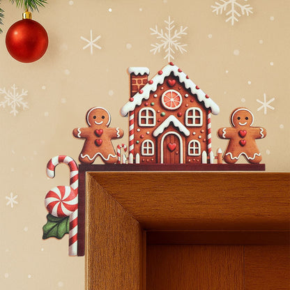 Christmas Gingerbread Man Wooden Door Frame Decoration Merry Christmas Decor for Home 2025 Navidad Xmas Ornament New Year 2026