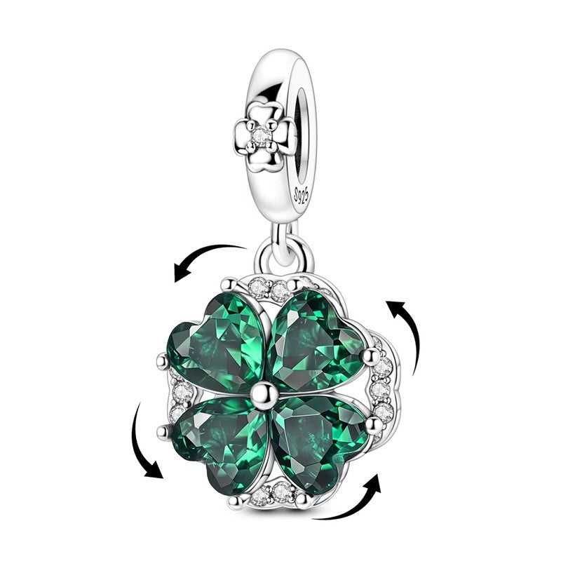 925 Sterling Silver Green Series Flower Tree Apple Pendant DIY Fine Beads Fit Original Charms Bracelet Women Jewelry Diy