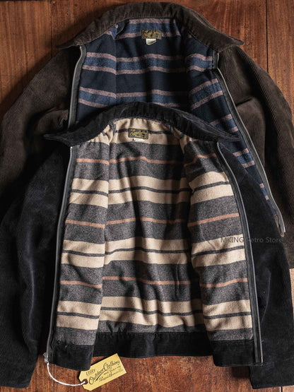 Rugged Bronson Thickened Heavy Corduroy Coat Cossack Short Jacket Fleece Liner Jacket Cool