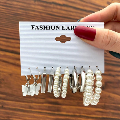 Brincos Grandes de Coração Dourado e Prateado YOBEST para Mulheres, Conjunto de Brincos Borboleta Pendurados, Presentes de Joias Femininas, Nova Moda, 2025