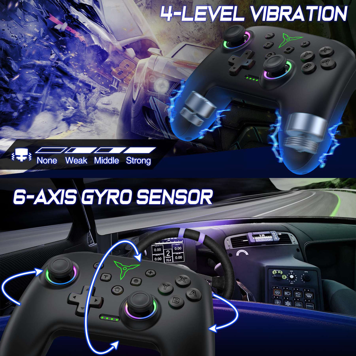 BEBONCOOL Wireless Controller for Switch 2 with Joystick Double Vibration Compatible for Switch OLED/Lite Switch Remote Gamepad