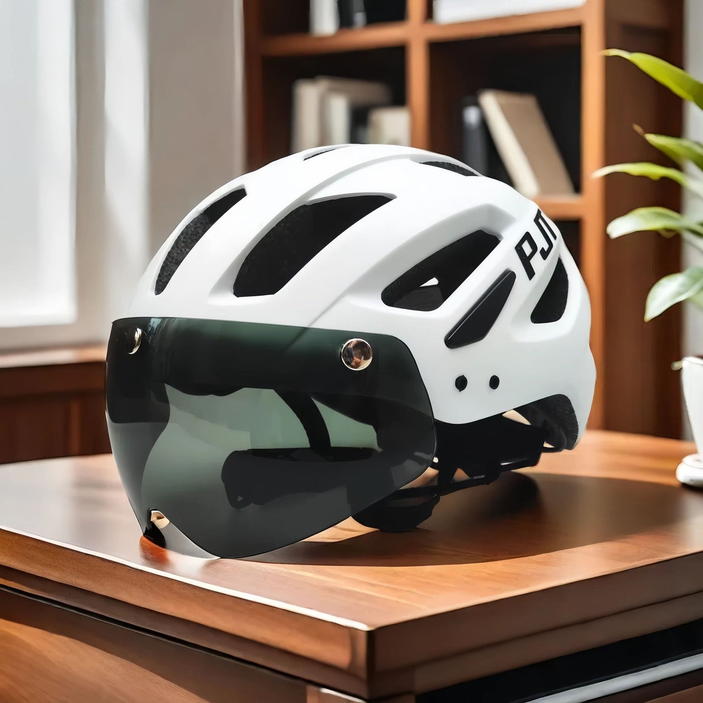 PJT Adult Bike Helmet With Rechargeable LED Rear Light Dual Mode Goggle Cycling Helmet MTB Lightweight Breathable Bicycle Helmet