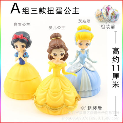 Kit com 3 Bonecas de Ação Criativas Disney Princesas Branca de Neve Ariel Jasmine Cinderela Rapunzel – Presente Para Crianças Meninas