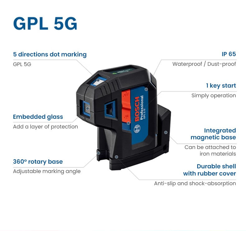 Laser Bosch GPL 3G 3 Pontos Nivelamento Automático GPL 5G 5 Pontos Nível a Laser de Alinhamento Instrumento Profissional Laser de Pontos Verde