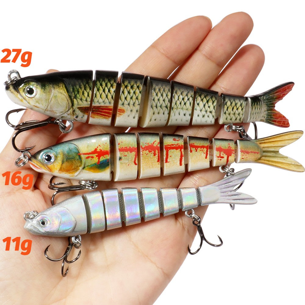 Isca Swimbait 11g 16g 27g Multi Articulada Lenta Afundante Segmentada Biônica Natação Pesca Baixo Anzol Triplo Pesca de Carpa Isca Dura