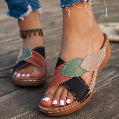 Women's Sandals Comfortable Wedges Heels Sandals Summer 2025 Shoes Woman Heeled Slippers Women Summer Footwear Chaussures Femme
