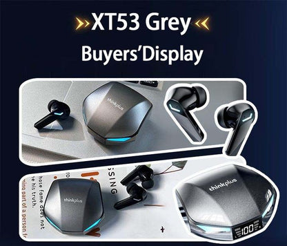 Fones de Ouvido Bluetooth V5.4 Lenovo XT53 Originais com Display LED de Energia Fone de Ouvido para Jogos Impermeável Anti-suor Fone de Ouvido Sem Fio Atualizado