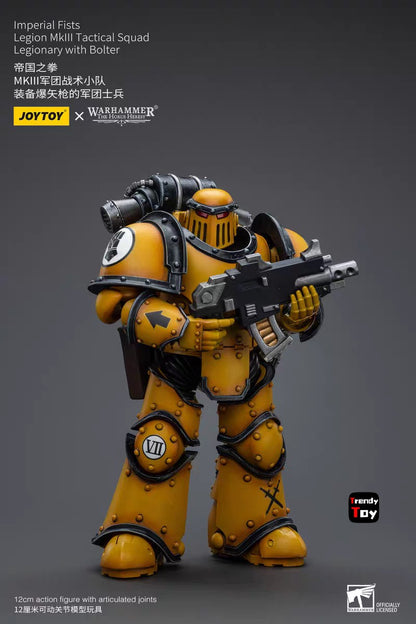 ?JOYTOY?Warhammer 40K Imperial Fists Mkll Legionários Táticos 4 Peças 1/18 Action Figure Brinquedo Colecionável