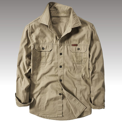 Brand Cotton Shirt Men's Spring Casual Cargo Shirts Male Long Sleeves Shirts Camiseta Masculina Plus Size 5XL 6XL