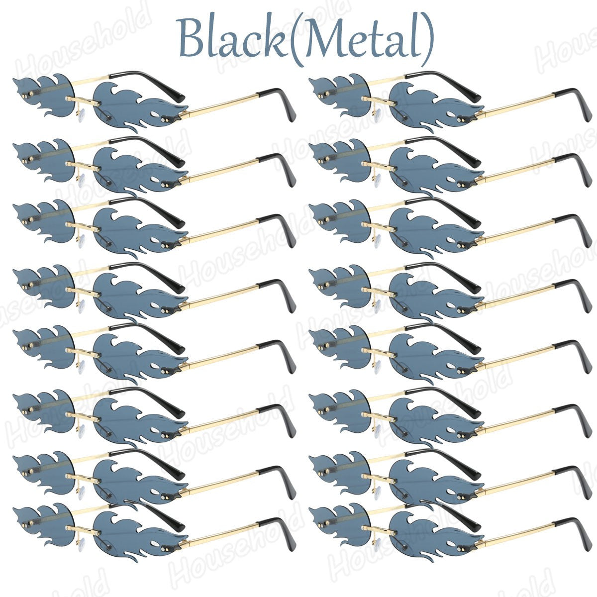 Fun Party Sunglasses Fire Flame Sunglasses Rimless Fire Sunglasses Halloween Candy Color Glasses for Christmas Favors