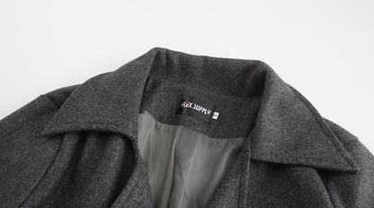 Men's autumn and winter new collection men's coat casual fashion double breasted mid length men's top coat