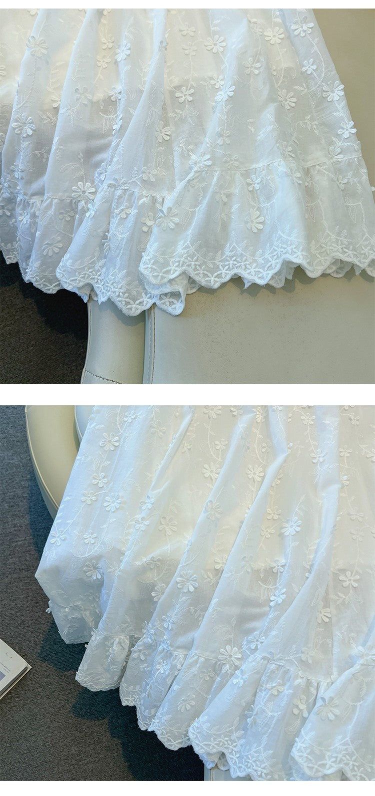 Casual sweet High Waist Chic floral lace Ruched loose Skirts Korean Fashion Office Lady Basics  Plus Size Clothing