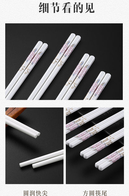 Novo conjunto de hashis de cerâmica à prova de quedas, antiderrapante, de grau alimentício, resistente à umidade, de alta temperatura, talheres chineses, hashis de sushi