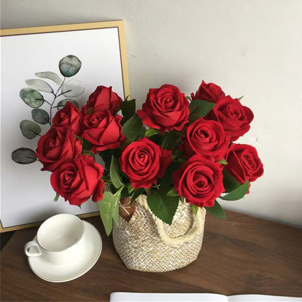 1/3/5/10/20pcs Roses Artificial Flowers Rose Flower Branch Artificial Red Roses Realistic Fake Rose for Wedding Home Decor