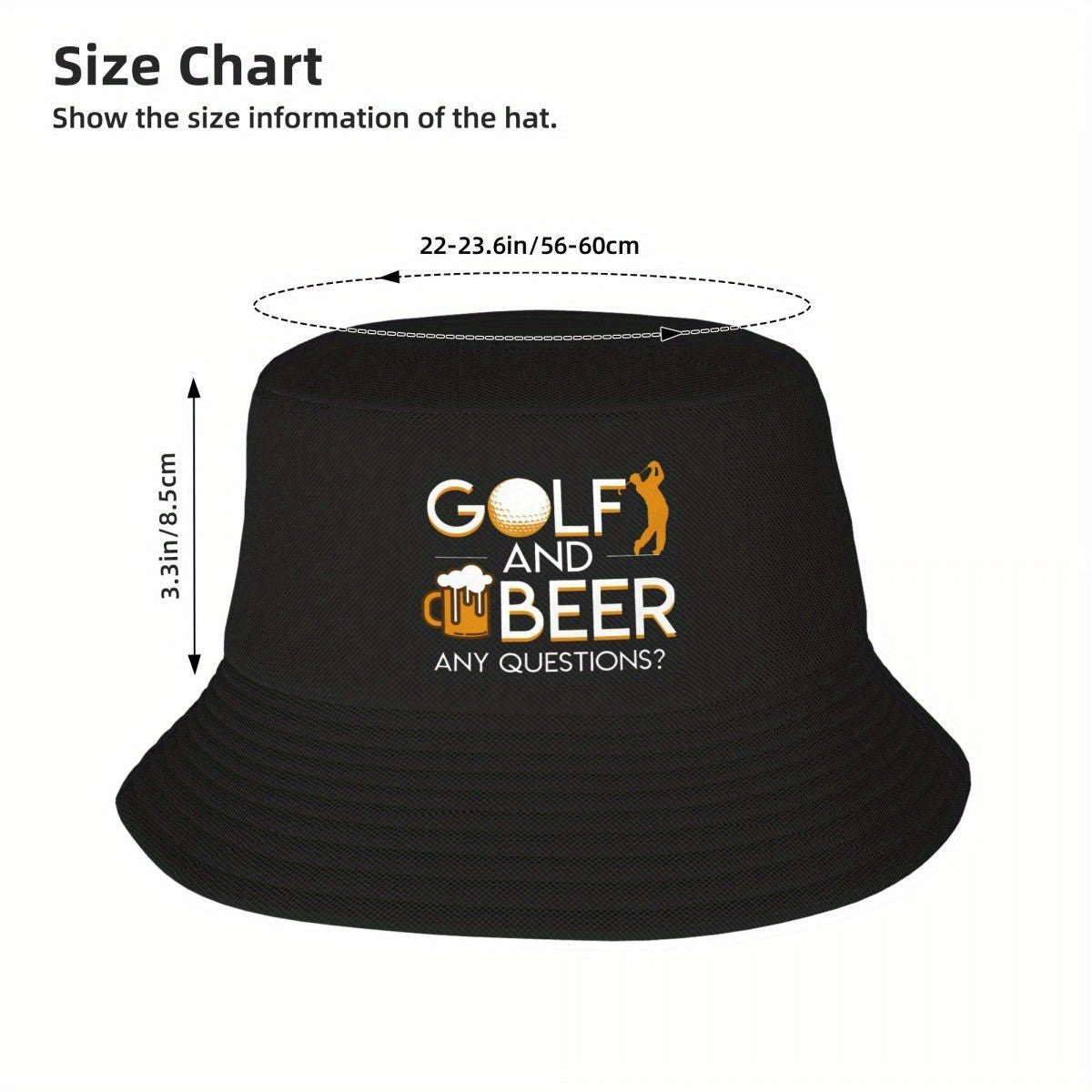 Custom Golf And Beer Bucket Hat Women Men Outdoor Sun Summer Camping Fishing Cap